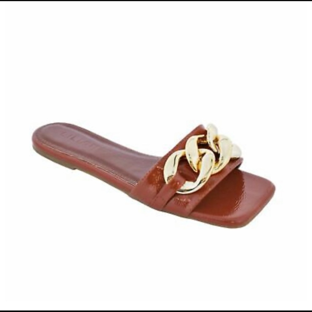 Cassandra chain link slide sandals